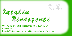 katalin mindszenti business card